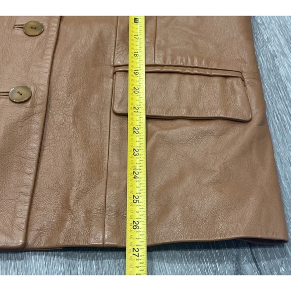 Vera Pelle Stylish Soft Brown Leather Jacket Made In Italy Classic Women46 US XL - Picture 7 of 8